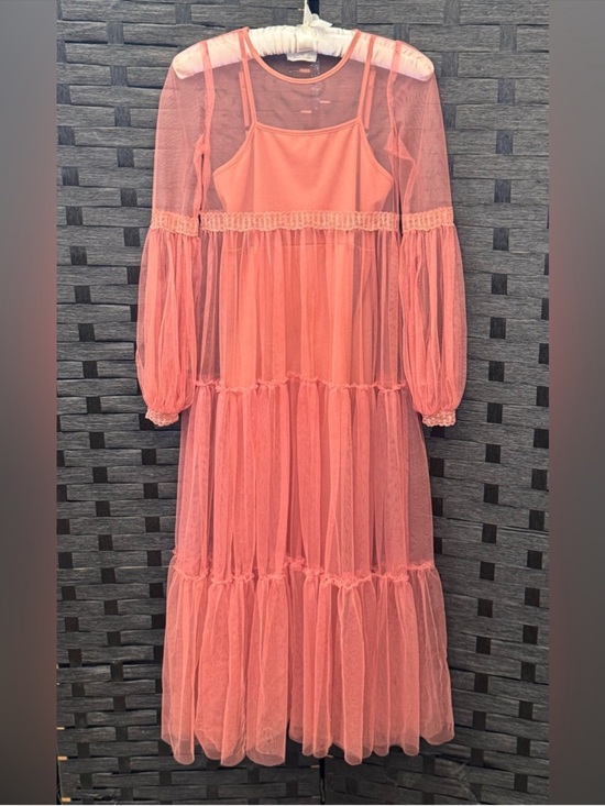 Joyfolie Other - Joyfolie Coral Pink Tulle Layered Girls Dress